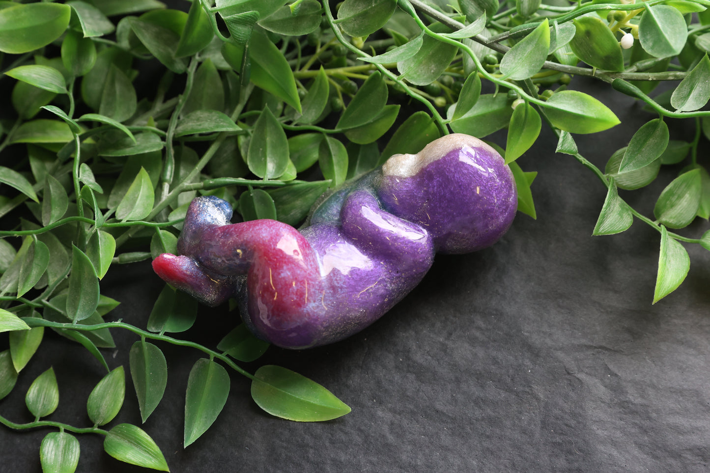 Sleeping baby | pink, purple, silver and cream