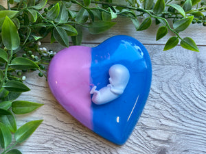 Pink and blue puffy heart | 11 weeks