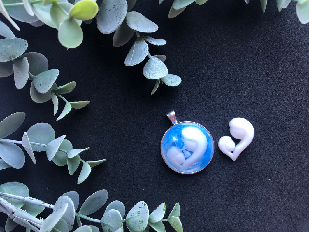 Mother and baby necklace